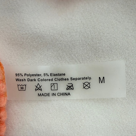 NWOT Orange Ribbed Bikini Set Size Medium - Picture 3 of 3